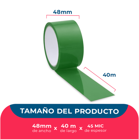 Cinta De Embalaje Verde 48mm*40m - Pack Mayorista - 6 Uds-1