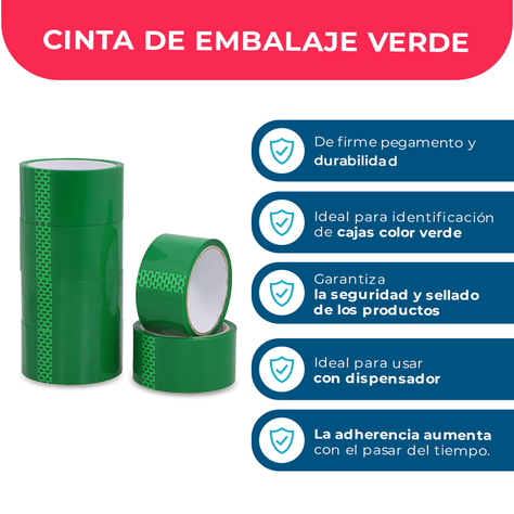 Cinta De Embalaje Verde 48mm*40m - Pack Mayorista - 6 Uds-2