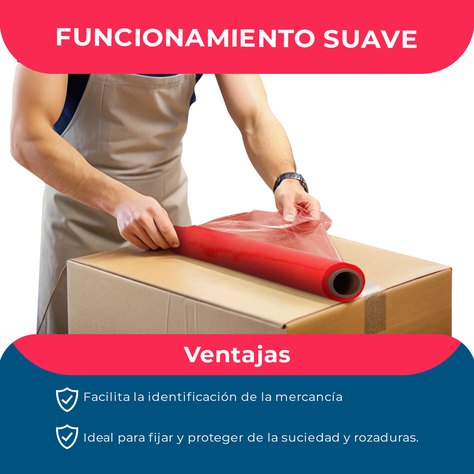 Film Stretch Rojo 1,7kg (350m) - Pack Mayorista - Caja 6 Uds-3
