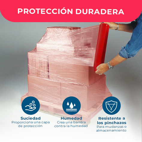 Film Stretch Rojo 1,7kg (350m) - Pack Mayorista - Caja 6 Uds-4