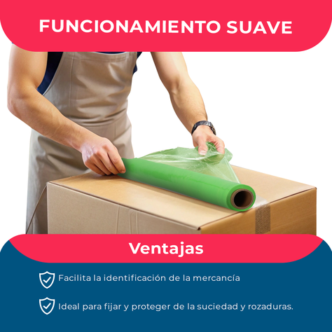Film Stretch Verde 1,7kg (350m) - Pack Mayorista - Caja 6 Uds-3