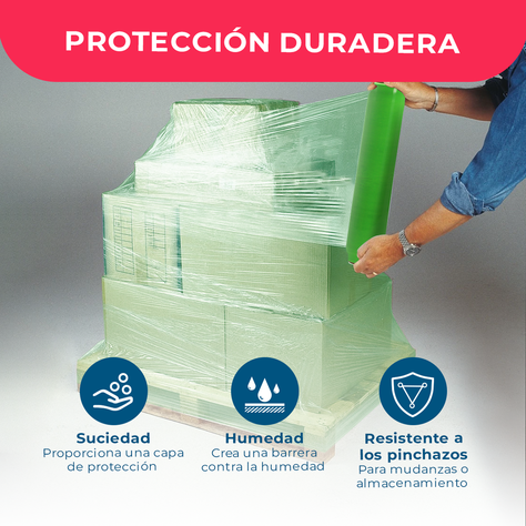 Film Stretch Verde 1,7kg (350m) - Pack Mayorista - Caja 6 Uds-4