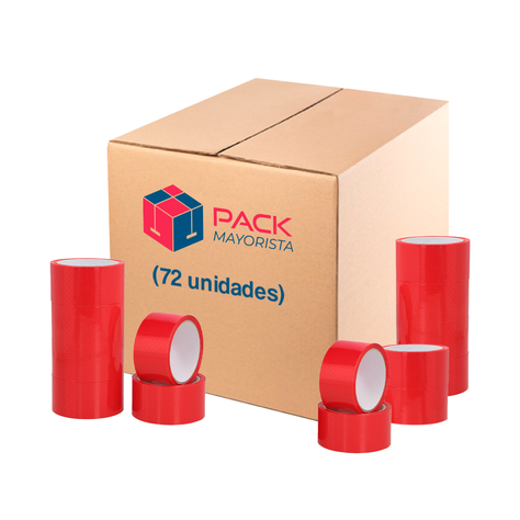 Cinta De Embalaje Roja 48mm*40m - Pack Mayorista - 72 Uds-0