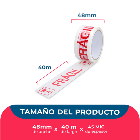 Cinta De Embalaje Frágil 48mm*40m - Pack Mayorista - 6 Uds-1
