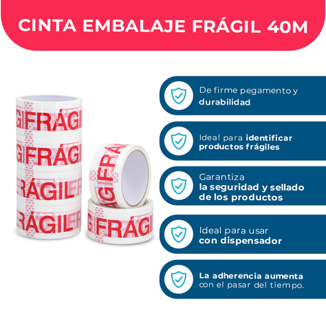 Cinta De Embalaje Frágil 48mm*40m - Pack Mayorista - 6 Uds-2