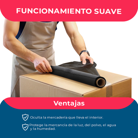 Film Stretch Negro 1,7kg (350m) - Pack Mayorista - Caja 6 Uds-3