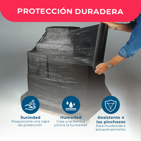 Film Stretch Negro 1,7kg (350m) - Pack Mayorista - Caja 6 Uds-4