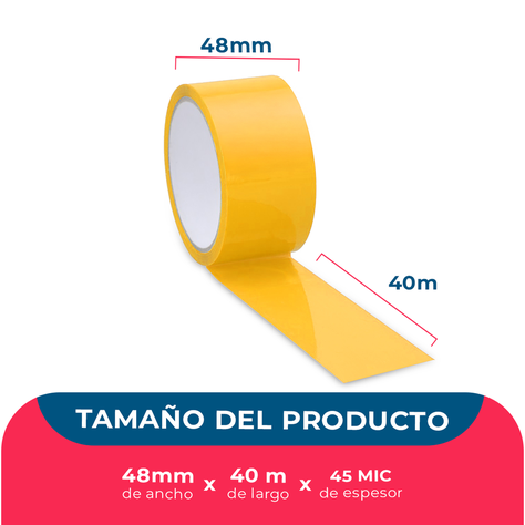 Cinta Embalaje Amarilla 48mm*40m - Pack Mayorista - 1 Und-1