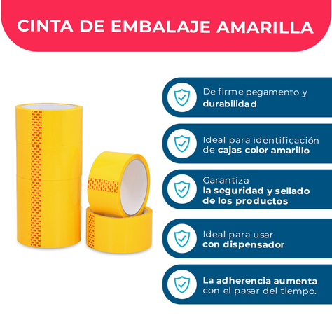 Cinta Embalaje Amarilla 48mm*40m - Pack Mayorista - 1 Und-2