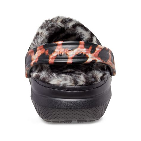 Zueco Crocs Classic Lined Mujer Animal Remix Black-4
