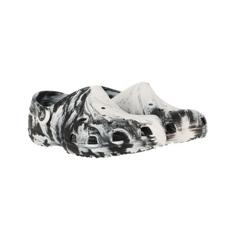 Zueco Crocs Classic Marbled Unisex White/Black-0