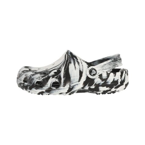 Zueco Crocs Classic Marbled Unisex White/Black-1