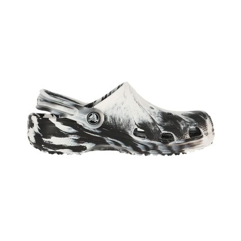 Zueco Crocs Classic Marbled Unisex White/Black-2