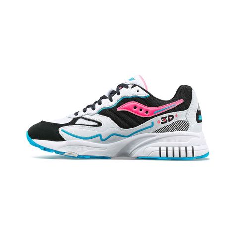 Zapatilla Saucony 3D Grid Hurricane Hombre White/Black/Pink-0