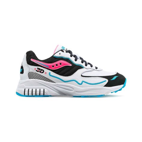 Zapatilla Saucony 3D Grid Hurricane Hombre White/Black/Pink-1