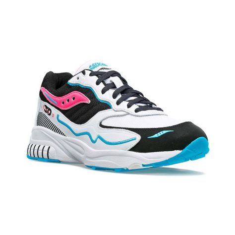 Zapatilla Saucony 3D Grid Hurricane Hombre White/Black/Pink-2