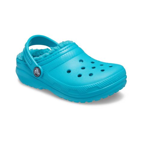 Zueco Crocs Classic Lined Niño Digital Aqua-0