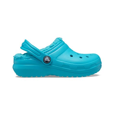 Zueco Crocs Classic Lined Niño Digital Aqua-1