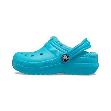 Zueco Crocs Classic Lined Niño Digital Aqua-2