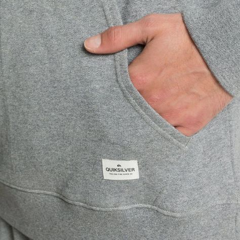 Polerón Quiksilver Essentials Organic Solid Hombre Grey-2