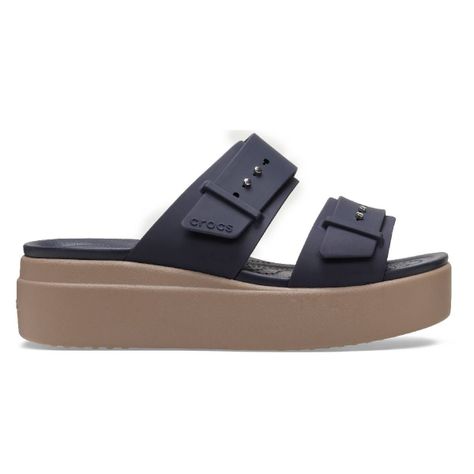 Sandalia Crocs Brooklyn Low Wedge Mujer Azul marino-1