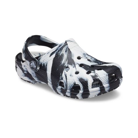 Zueco Crocs Classic Marbled Niño TD Black/White-0