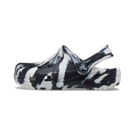 Zueco Crocs Classic Marbled Niño TD Black/White-2