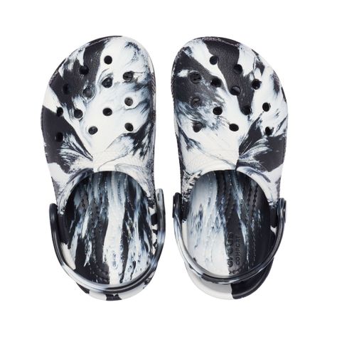Zueco Crocs Classic Marbled Niño TD Black/White-5