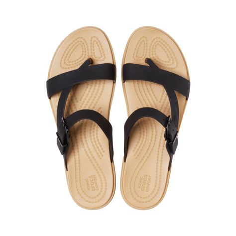 Sandalia Crocs Tulum Toe Post Sandal W Mujer Black/Tan-5