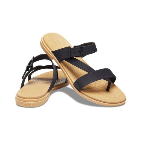 Sandalia Crocs Tulum Toe Post Sandal W Mujer Black/Tan-6