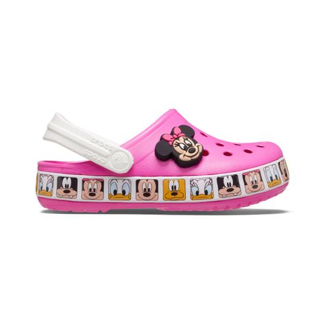 Zueco Crocs Fun Lab Minnie Mouse Band Niños TD Electric Pink-1