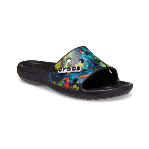 Sandalia Crocs TieDye Grph Sld Unisex Black/Multicolor-0