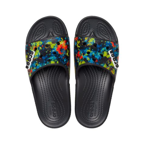 Sandalia Crocs TieDye Grph Sld Unisex Black/Multicolor-5