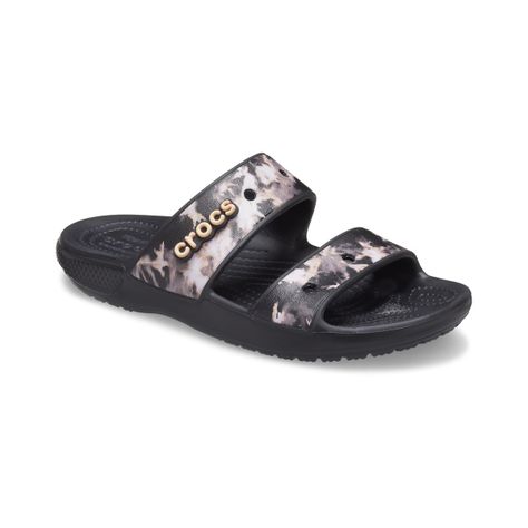 Sandalia Crocs Classic Bleach Dye Unisex Black-0