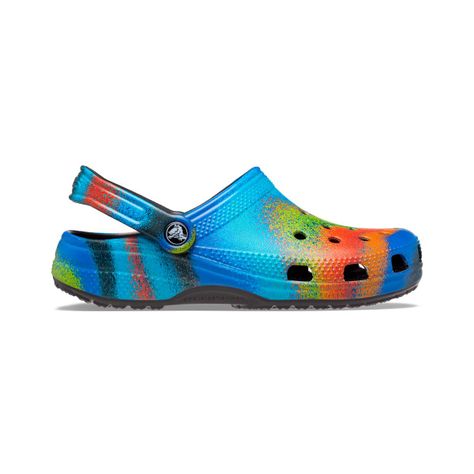 Zueco Crocs Classic Spray Dye Unisex Black/Multi-1