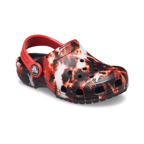 Zueco Crocs Classic Bleach Dye Niño Black/Red-0