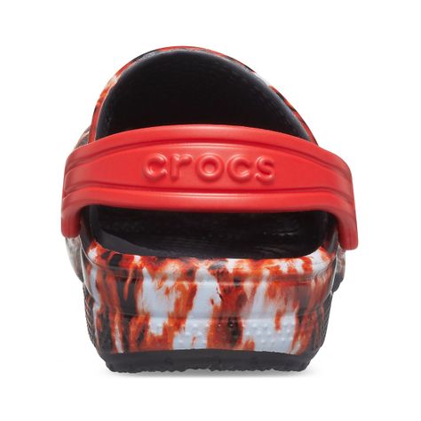 Zueco Crocs Classic Bleach Dye Niño Black/Red-4