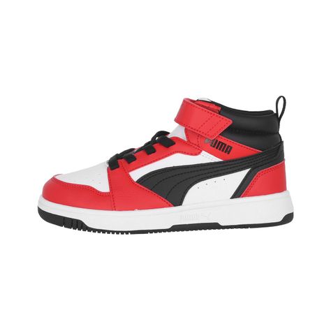 Zapatilla Puma Rebound V6 Mid Niño Red/White/Black-0