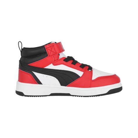 Zapatilla Puma Rebound V6 Mid Niño Red/White/Black-1