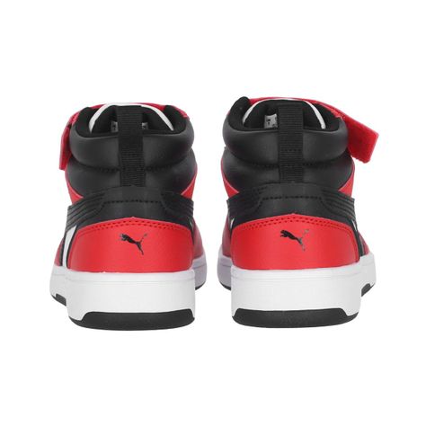 Zapatilla Puma Rebound V6 Mid Niño Red/White/Black-3