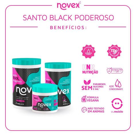 CREMA DE TRATAMIENTO SANTO BLACK PODEROSO NOVEX 400G-2