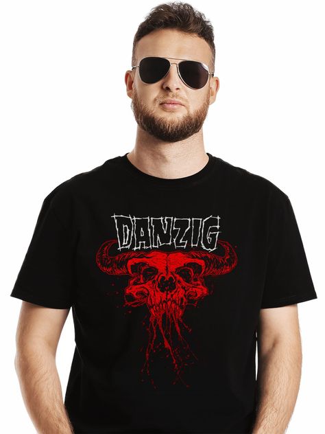 Polera Danzig Calavera Roja-0