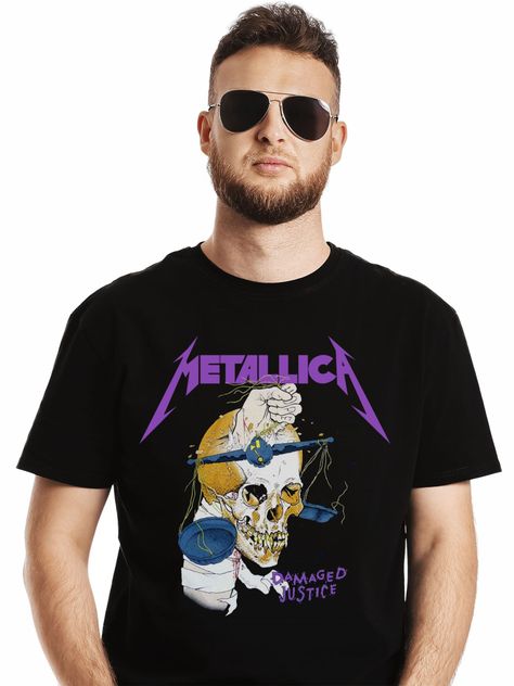 Polera Metallica Damaged Justice-0
