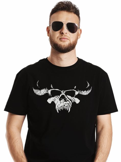 Polera Danzig Calavera Blanca-0