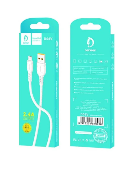 Cable de Carga Rápida DENMEN D06V (Micro USB) – 2.4A-2