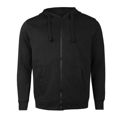 Polerón Canguro Con Cierre Unisex Negro-0