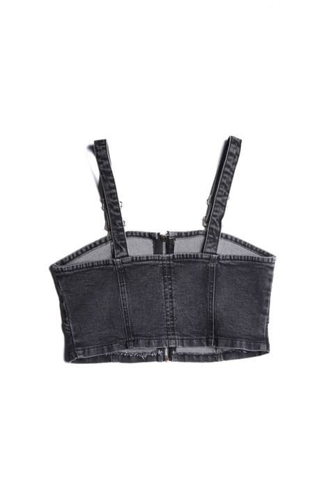 Polera Peto Niguel Tipo Corset Negro Cacao-1