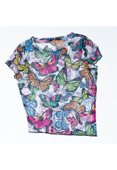 Polera Corina Regular Malla Estampada Multicolor Cacao-1