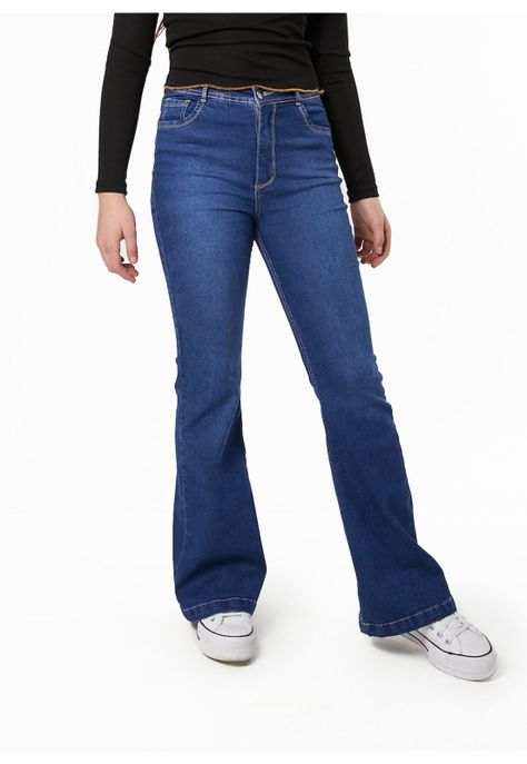 JEANS GORI FLARE BOLSILLO TRASERO TAPETAS-3