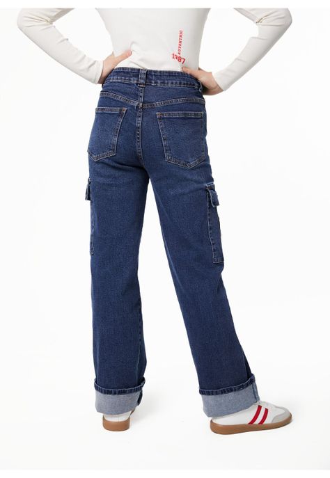 JEANS PRASO RECTO CARGO BOLSILLOS C/ TAPETAS-2